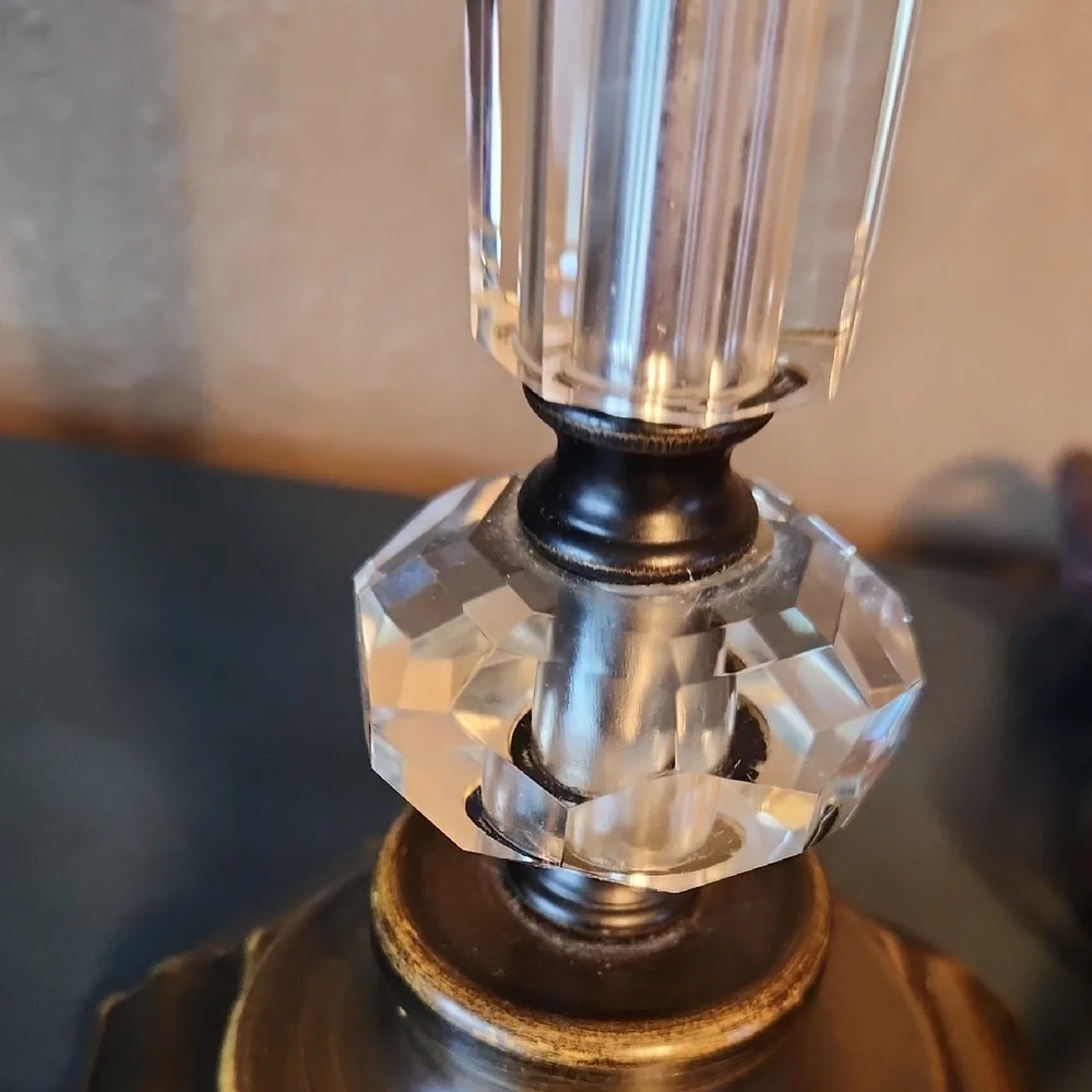 Hollywood Regency Style Cut Glass Lamp